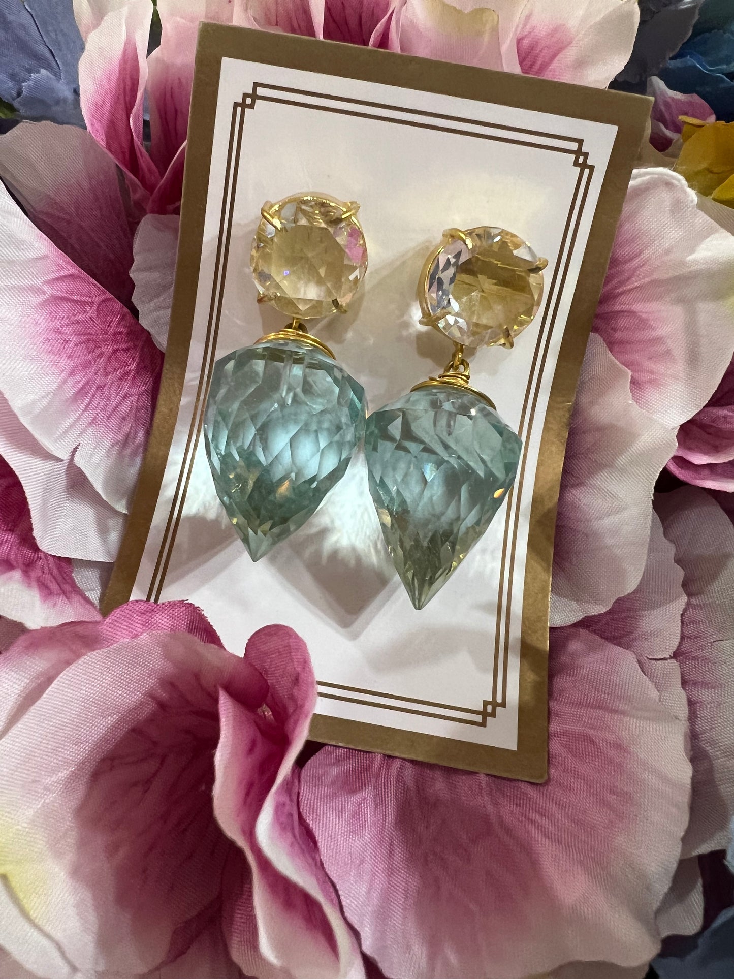 Gorgeous Aqua Dangle Earrings