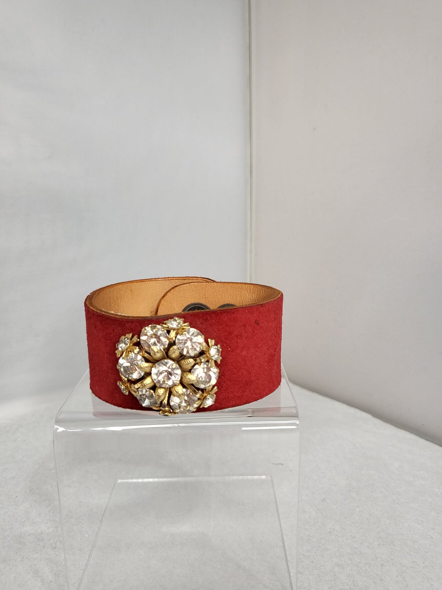 MADE- Red Velvet Crystal Cuff