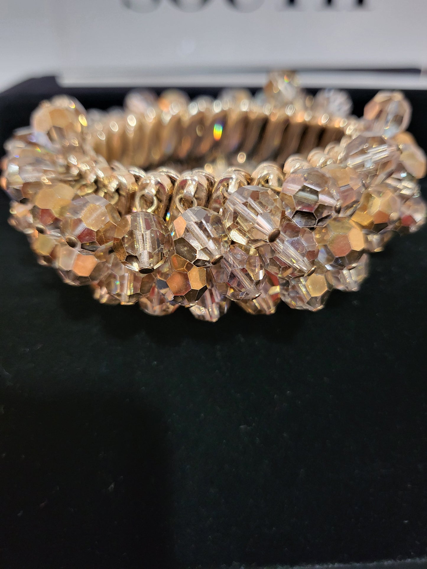 MADE- Champagne Beaded Stretch Bracelet