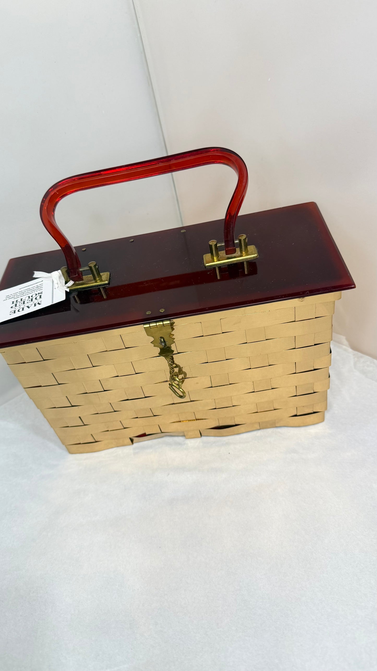 Made basket weave purse