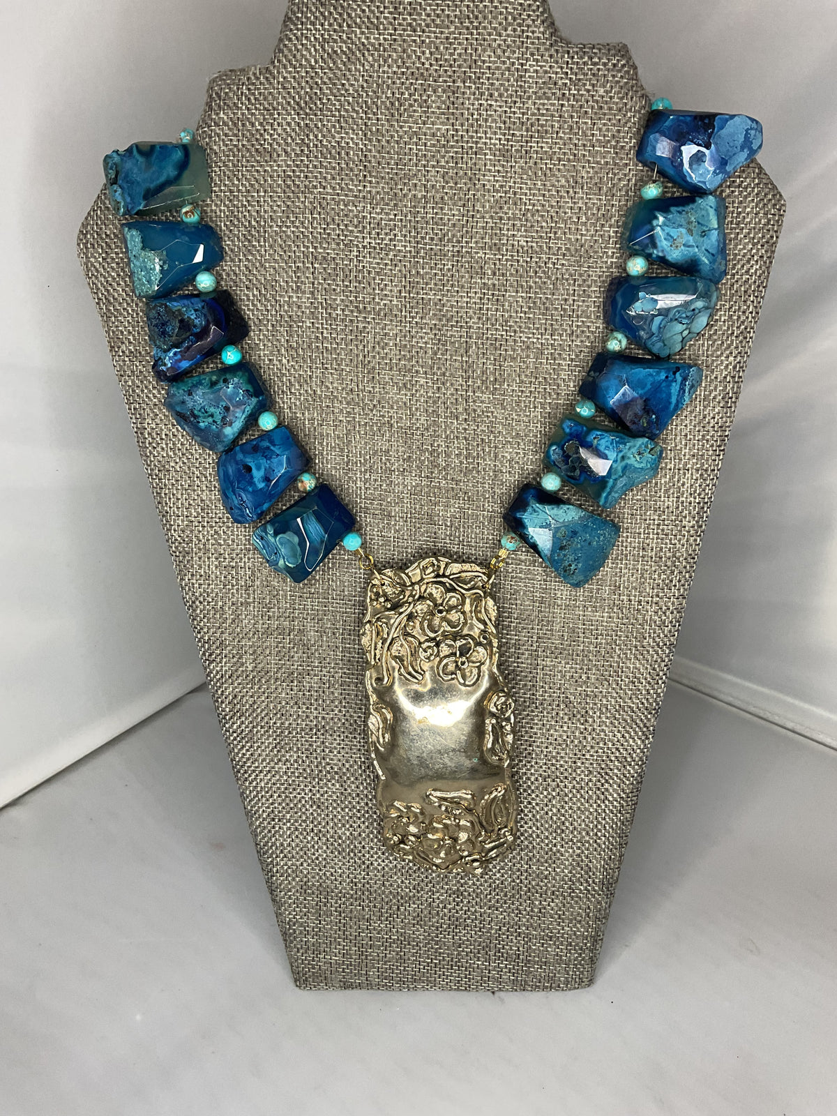 Made sash buckle necklace