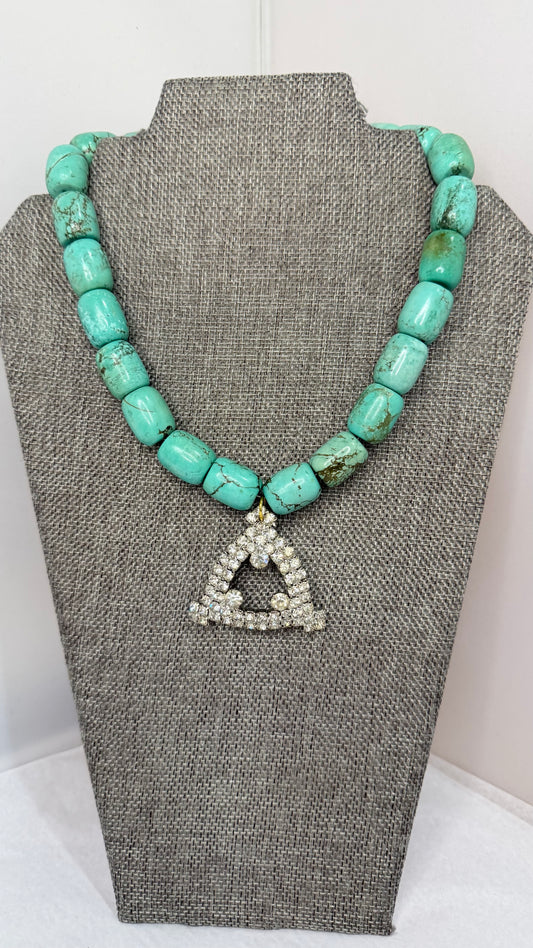 Made turquoise necklace