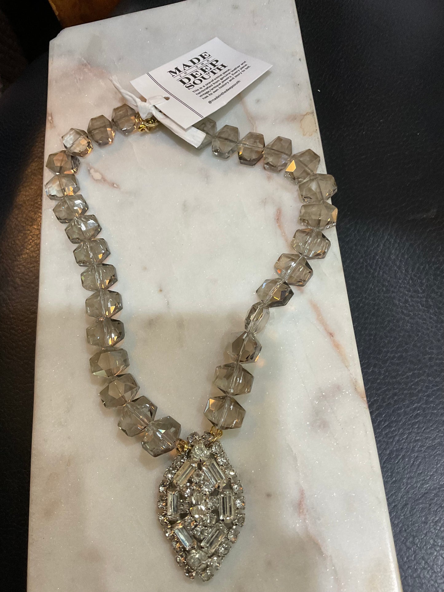 Made mcm brooch necklace