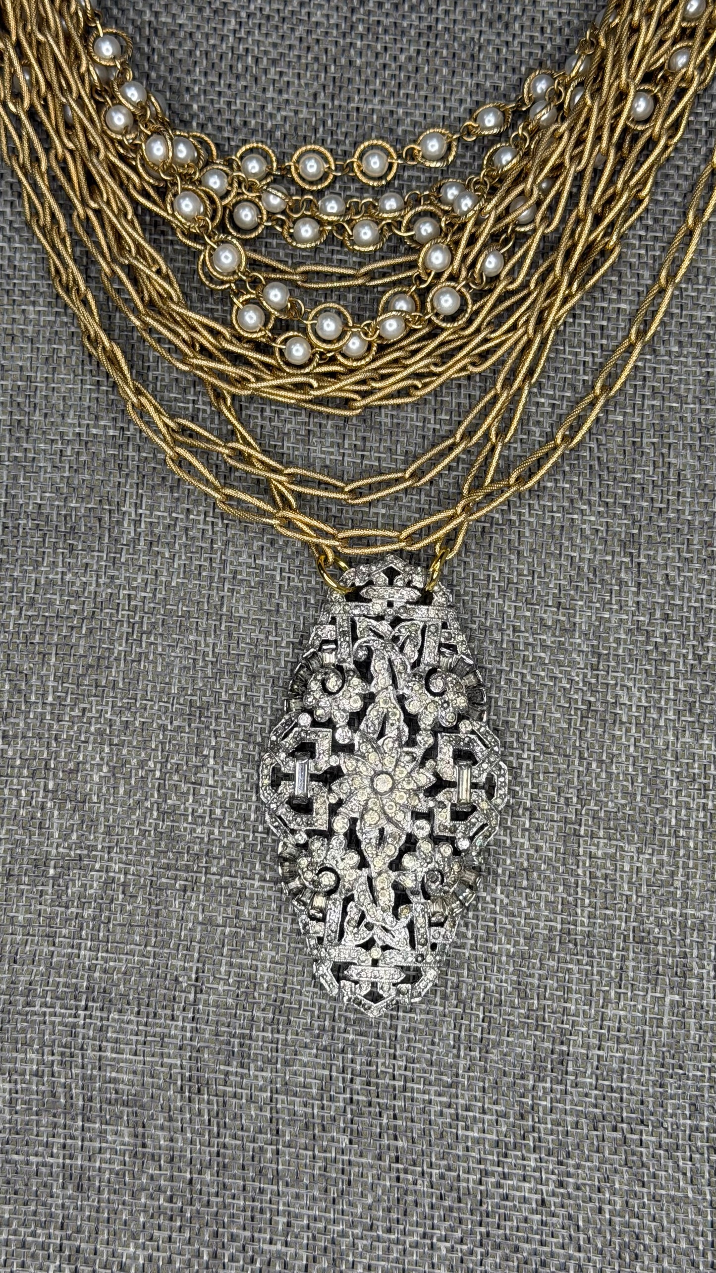 Made- gold and Pearl layer necklace