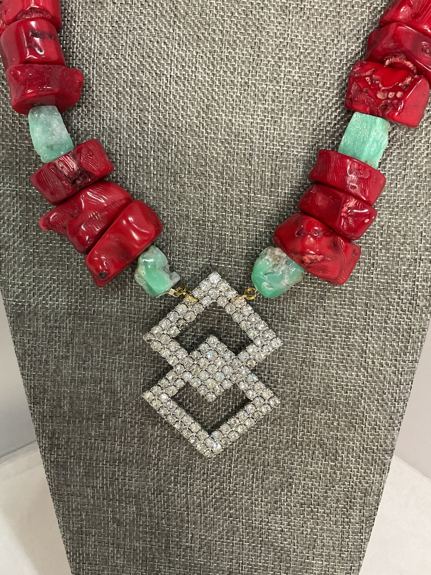 Made sash buckle necklace