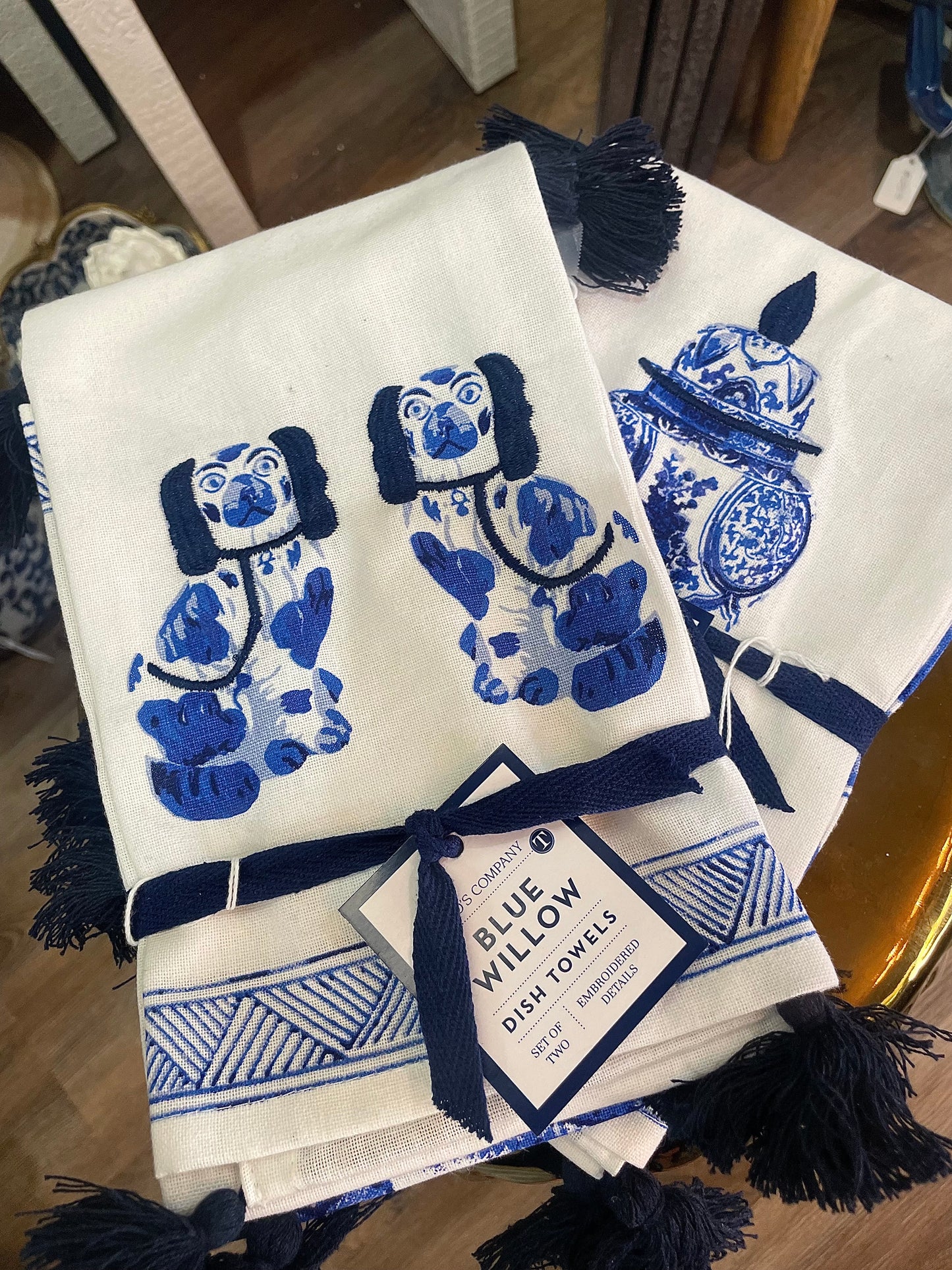 Chinoiserie Blue & White Dish Towels