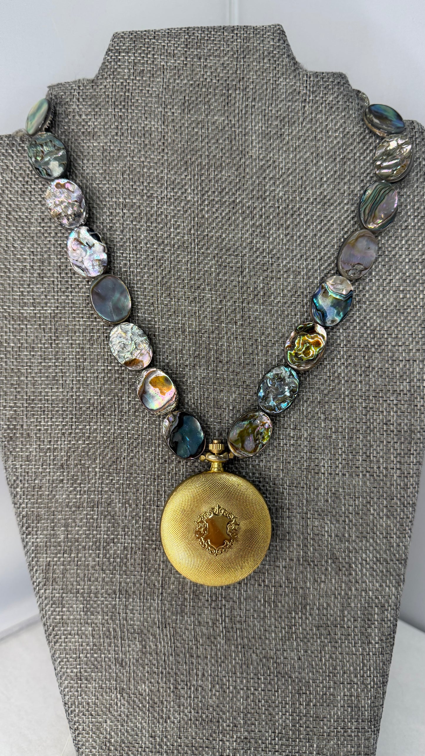Made 1950s pocket watch necklace