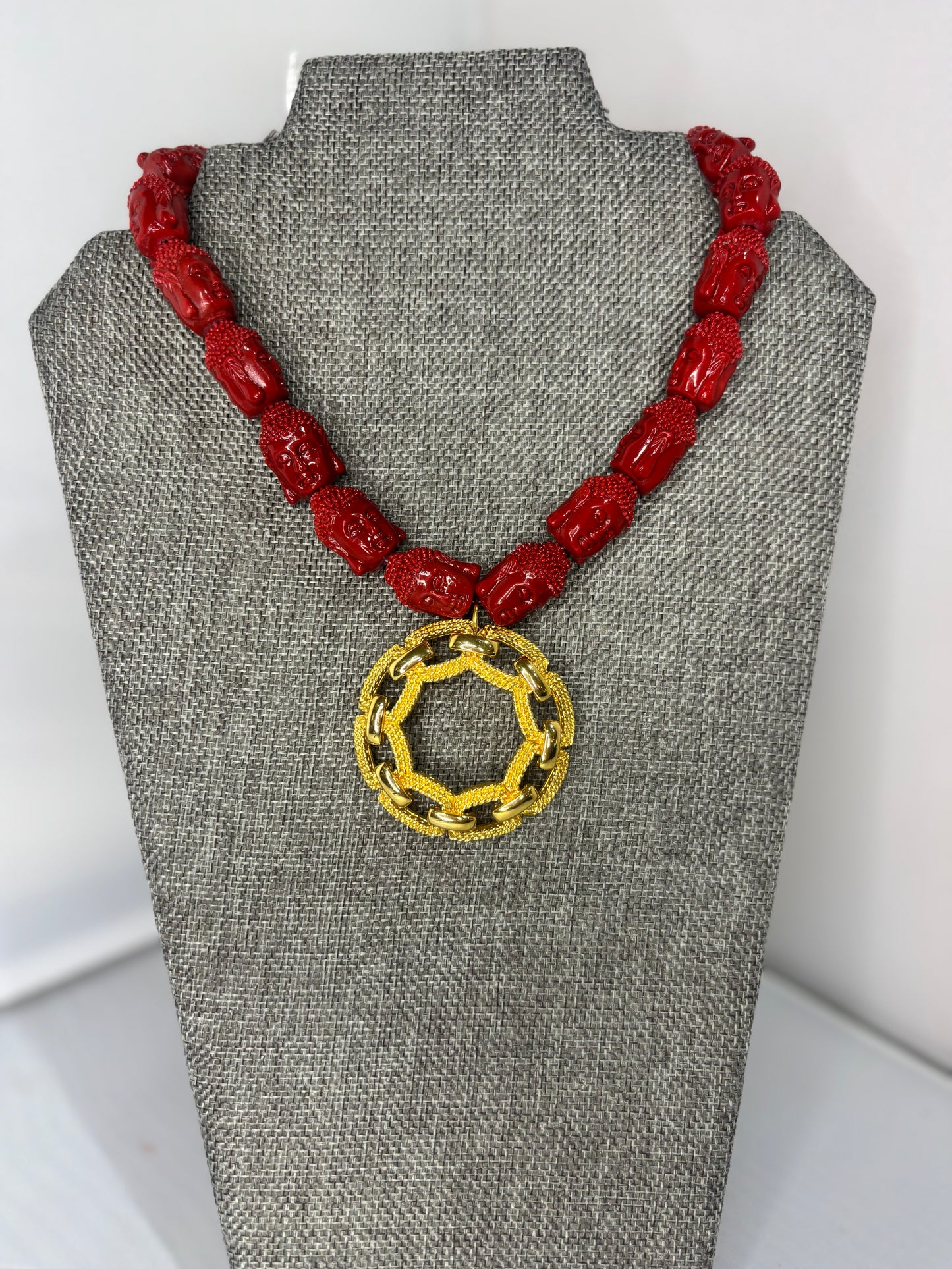 MADE- Coral Beaded Necklace