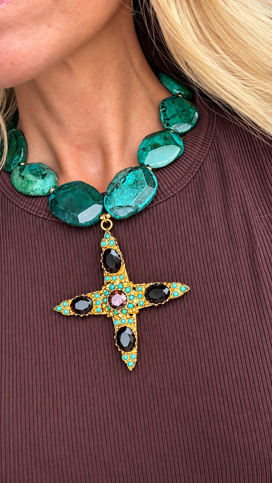 Made agate beads necklace