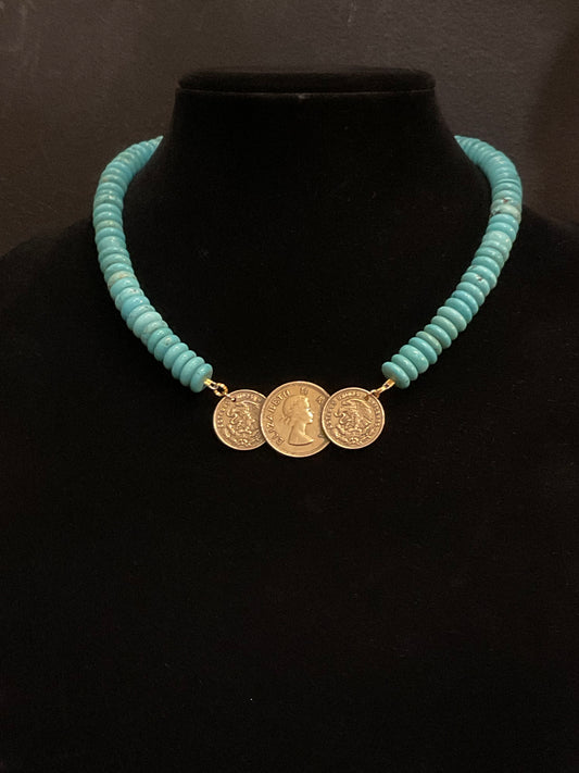 MADE - Turquoise Coin Necklace