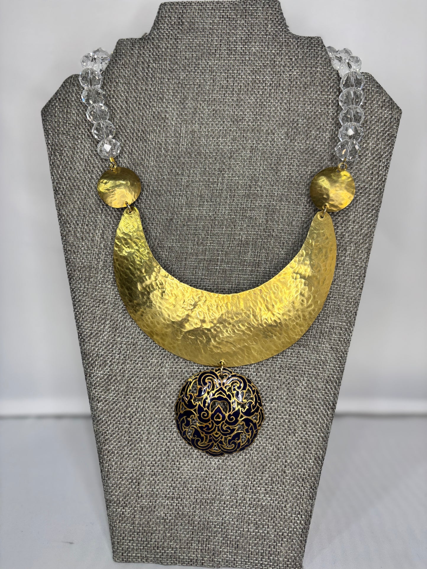 MADE- Navy Blue & Clear Necklace