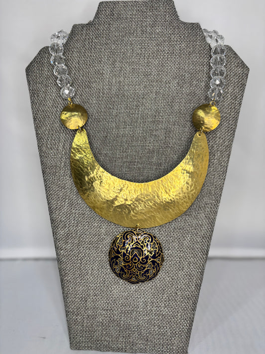 MADE- Navy Blue & Clear Necklace