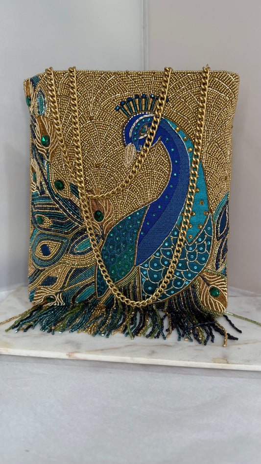 Peacock Feathers Crossbody