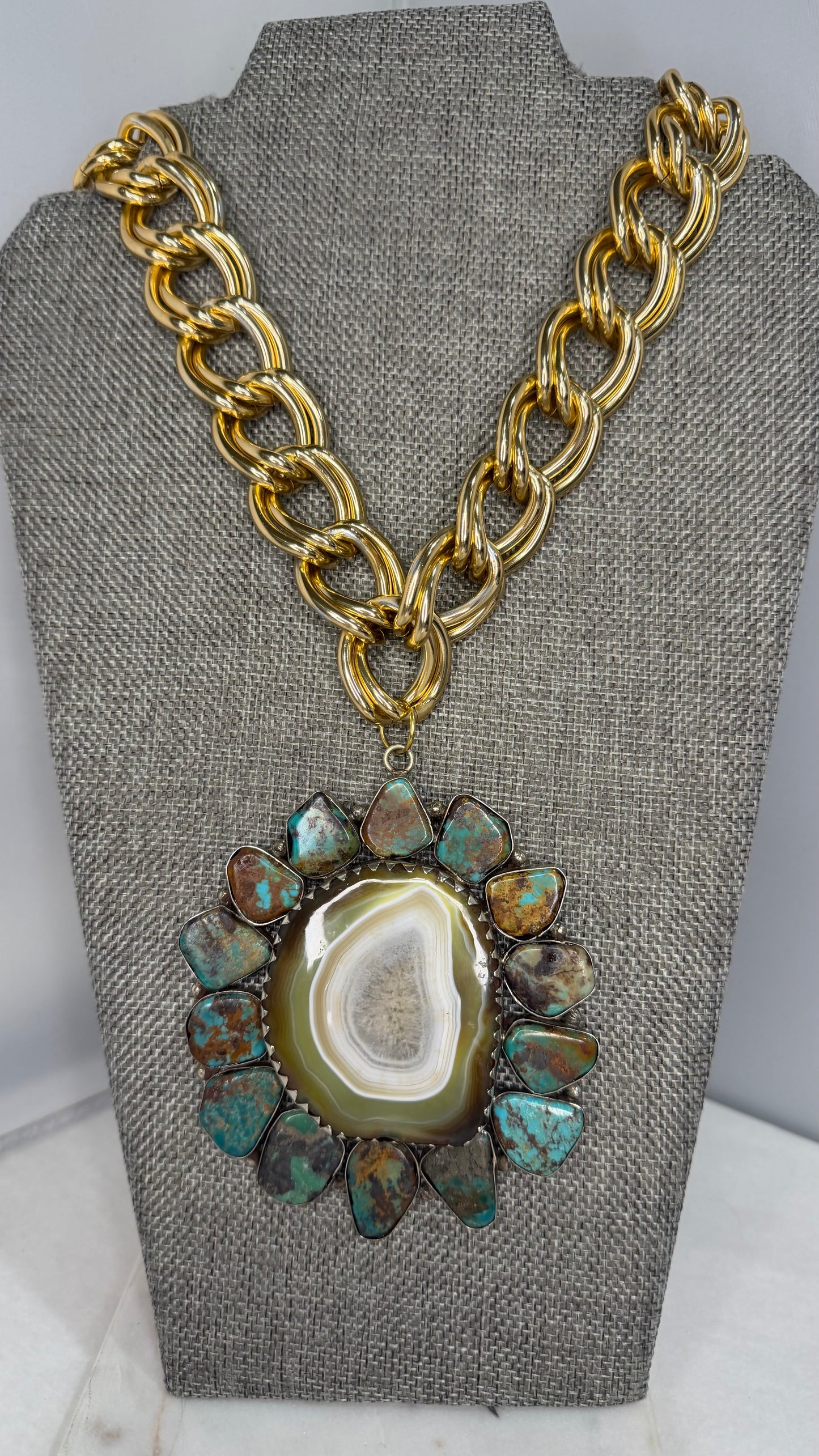 Made- agate and turquoise necklace