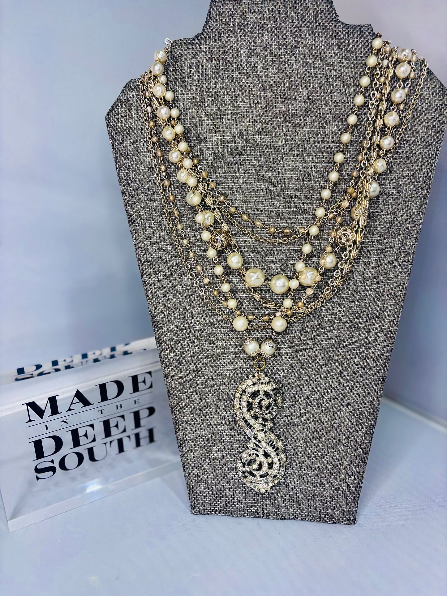 MADE-Crystal Brooch Necklace