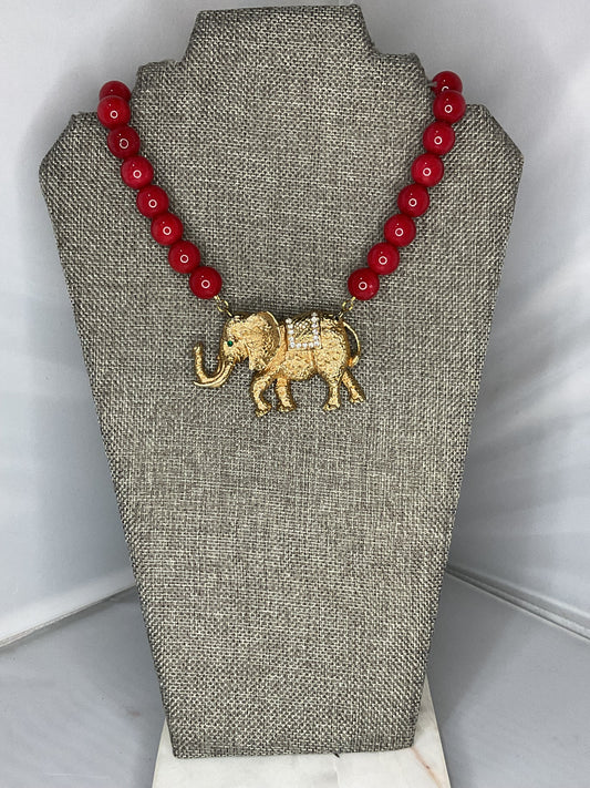 Made elephant necklace