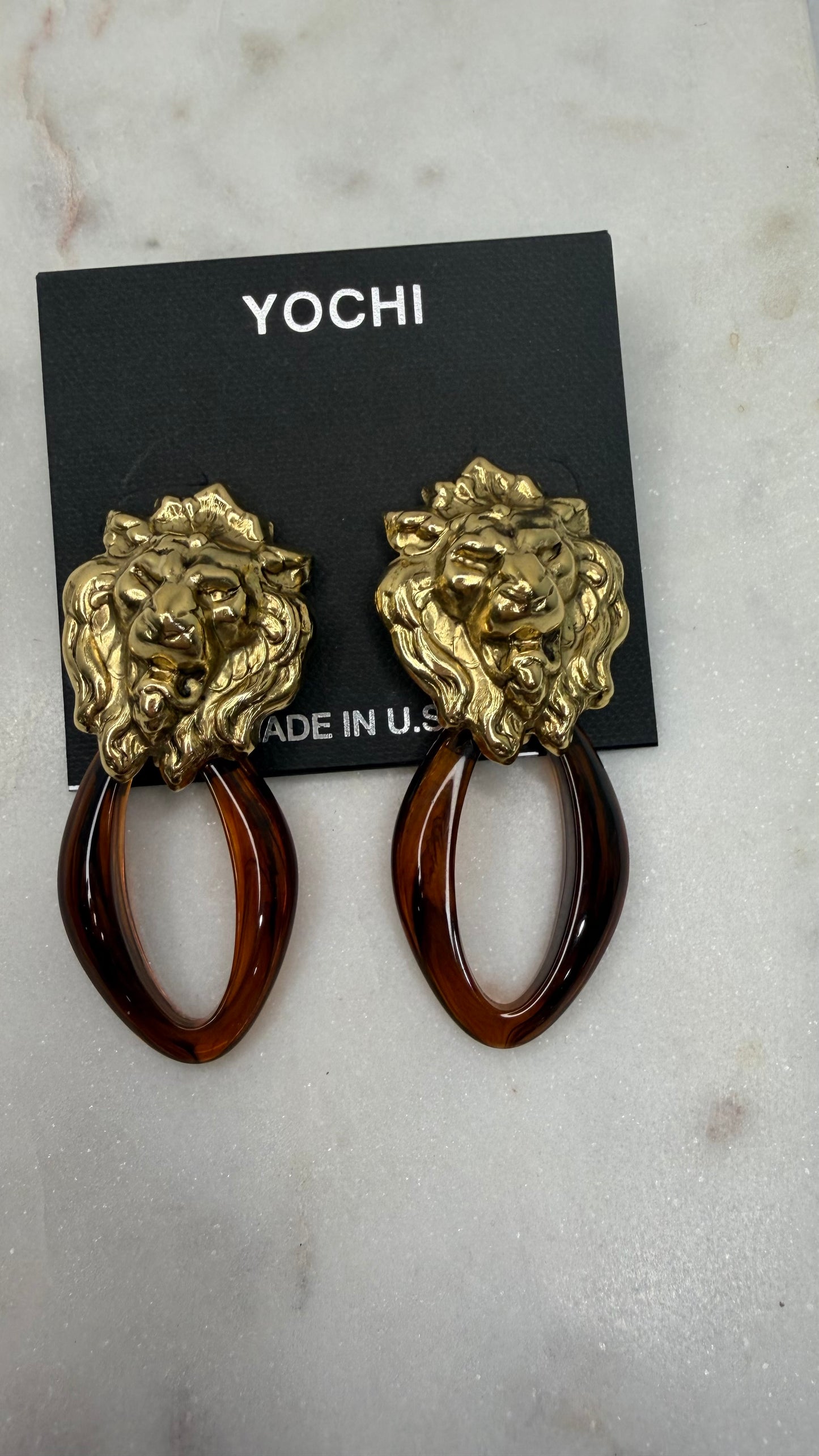 Yochi Lion earrings