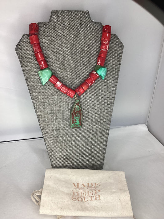 Made Negerglass pendant necklace
