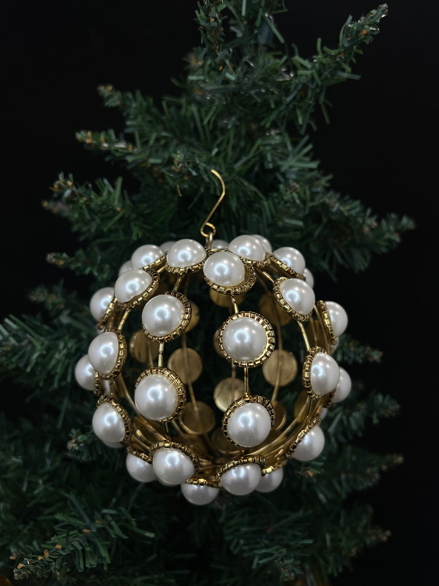 Vintage Pearl Ball Chandelier Ornament