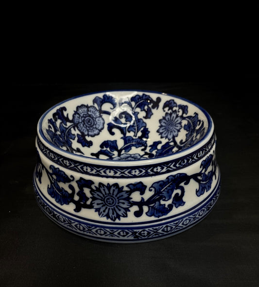 Small Blue & White Porcelain Pet Bowl