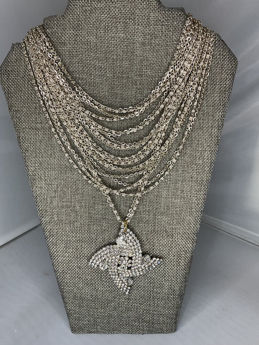 Made 1950s brooch necklace