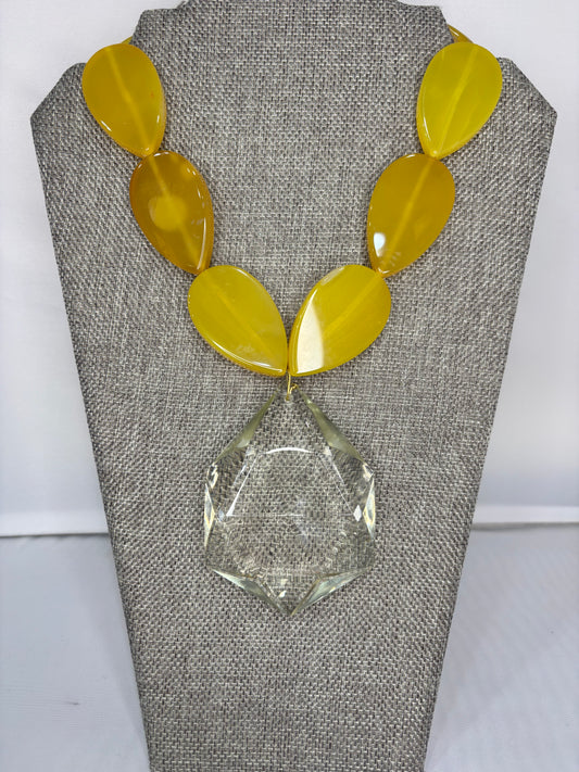 MADE- French Chandelier Crystal & Jade Necklace