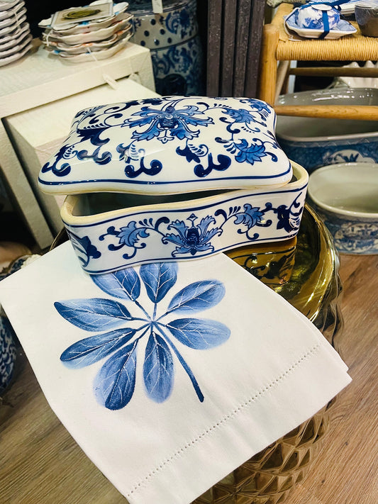 Blue & White Floral Trinket Box