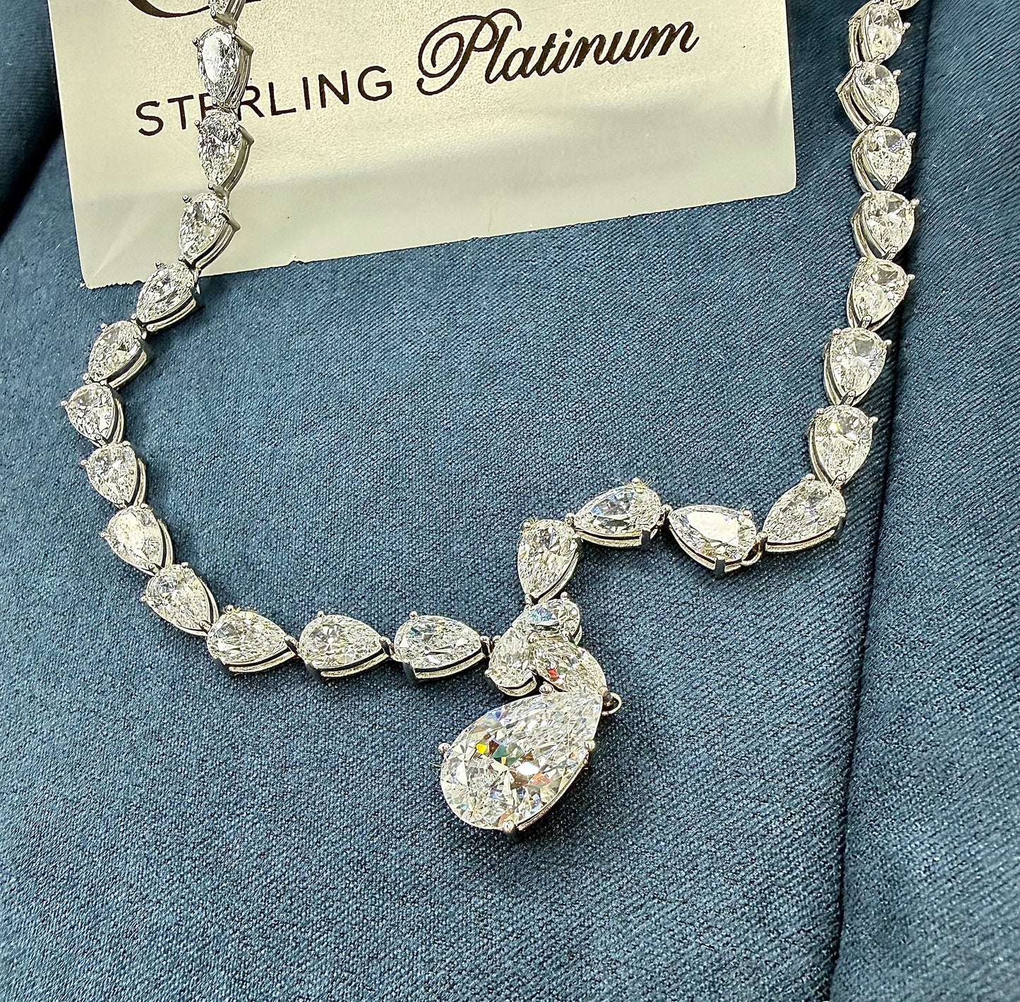 Crislu sterling platinum necklace