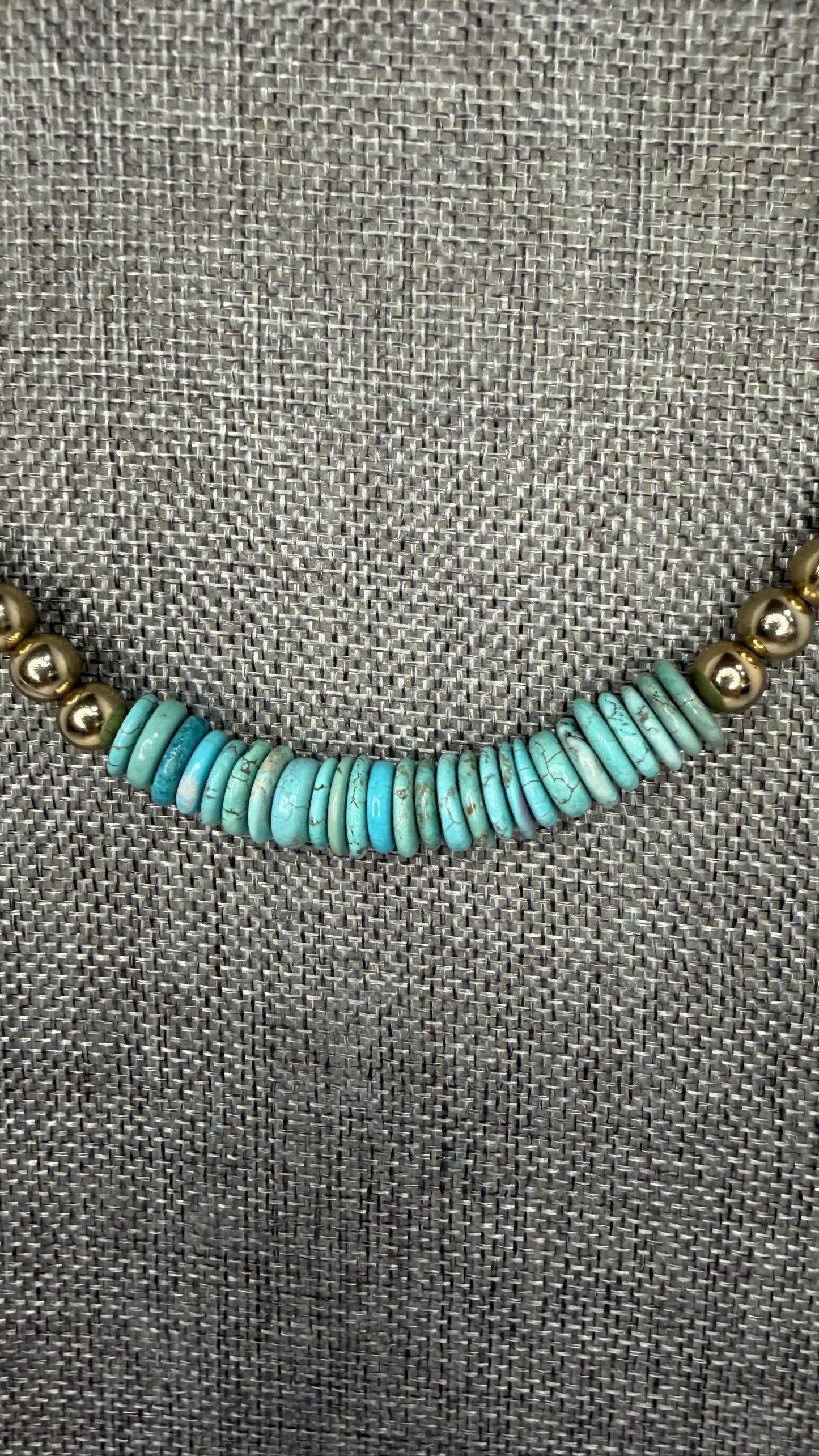 Made turquoise & gold necklace