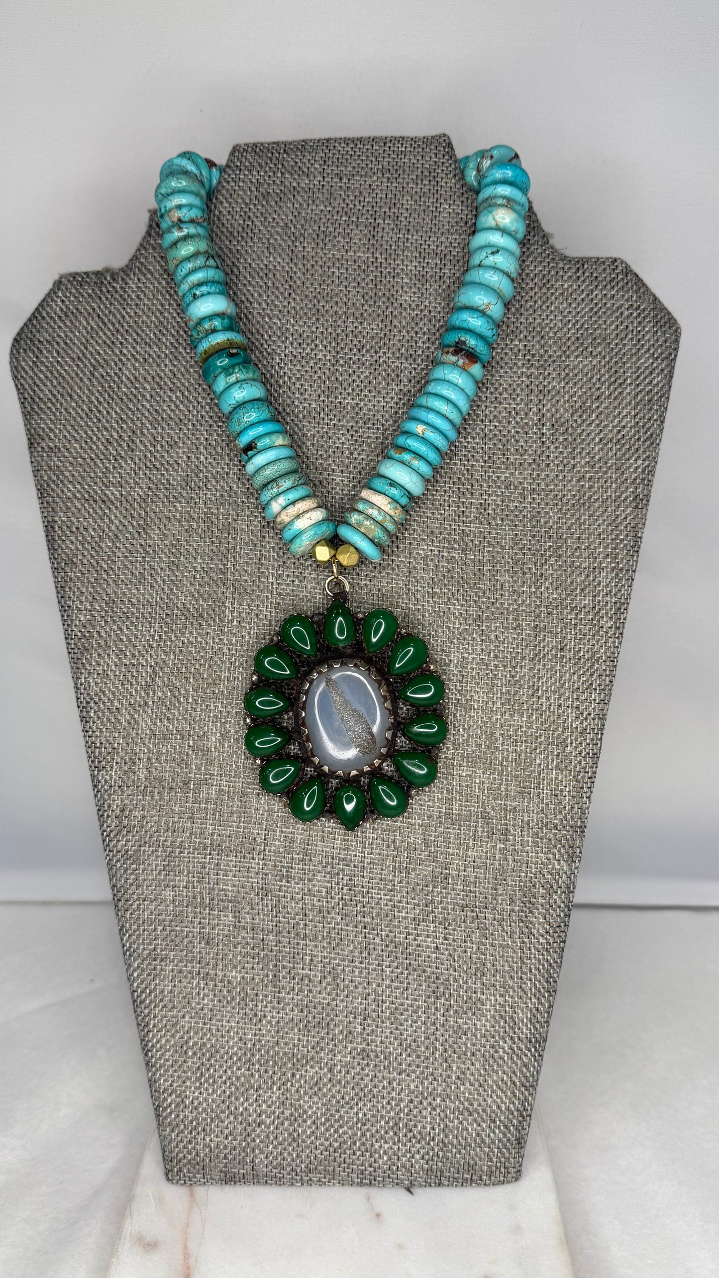 Made 1970s druzy necklace