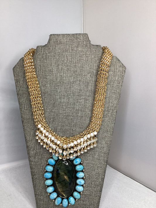 MADE- Labradorite & Agate Necklace