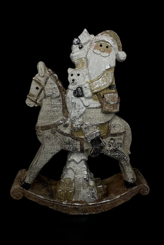 Tabletop Santa Rocking Horse