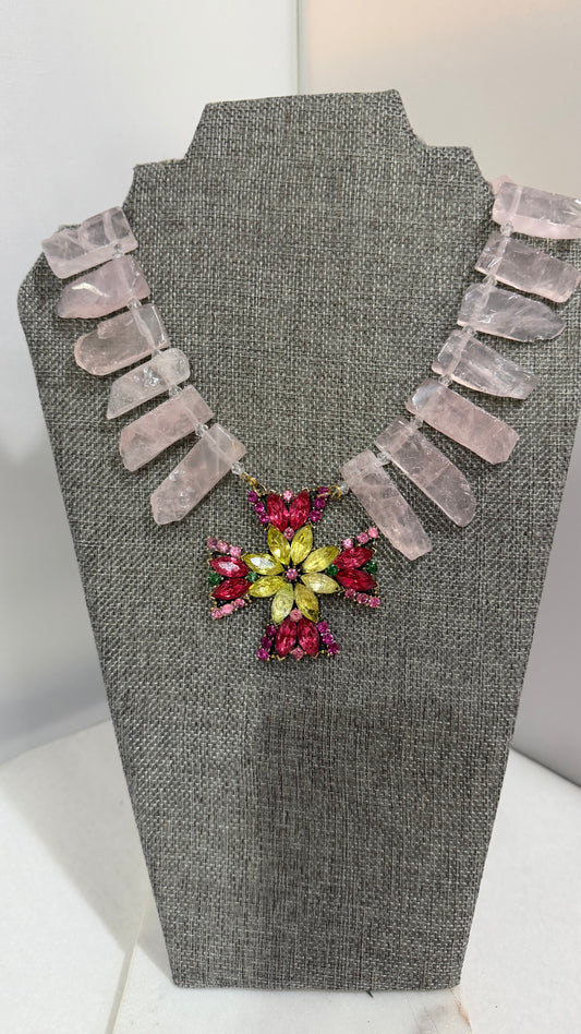 Made- Rose quartz necklace