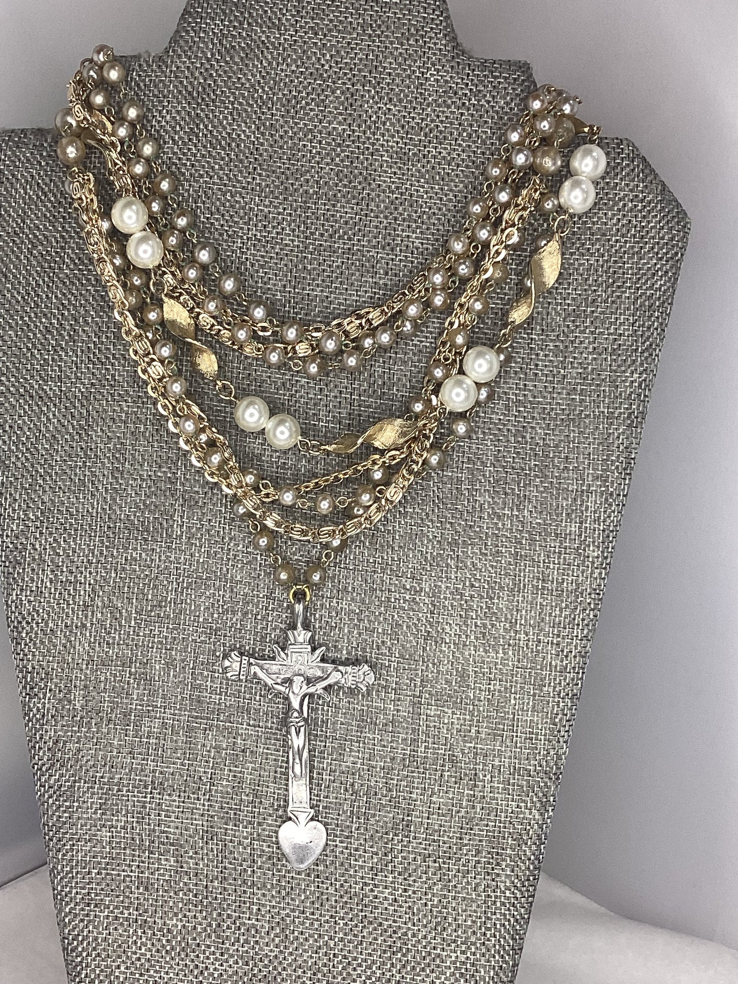 Made crucifix necklace