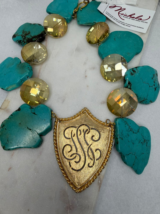 Made 1960s turquoise necklace
