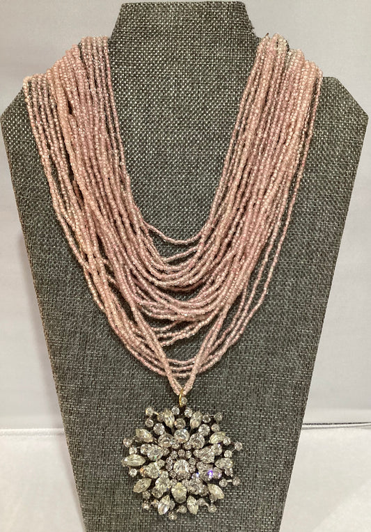 MADE- Pink Beaded Layered Necklace