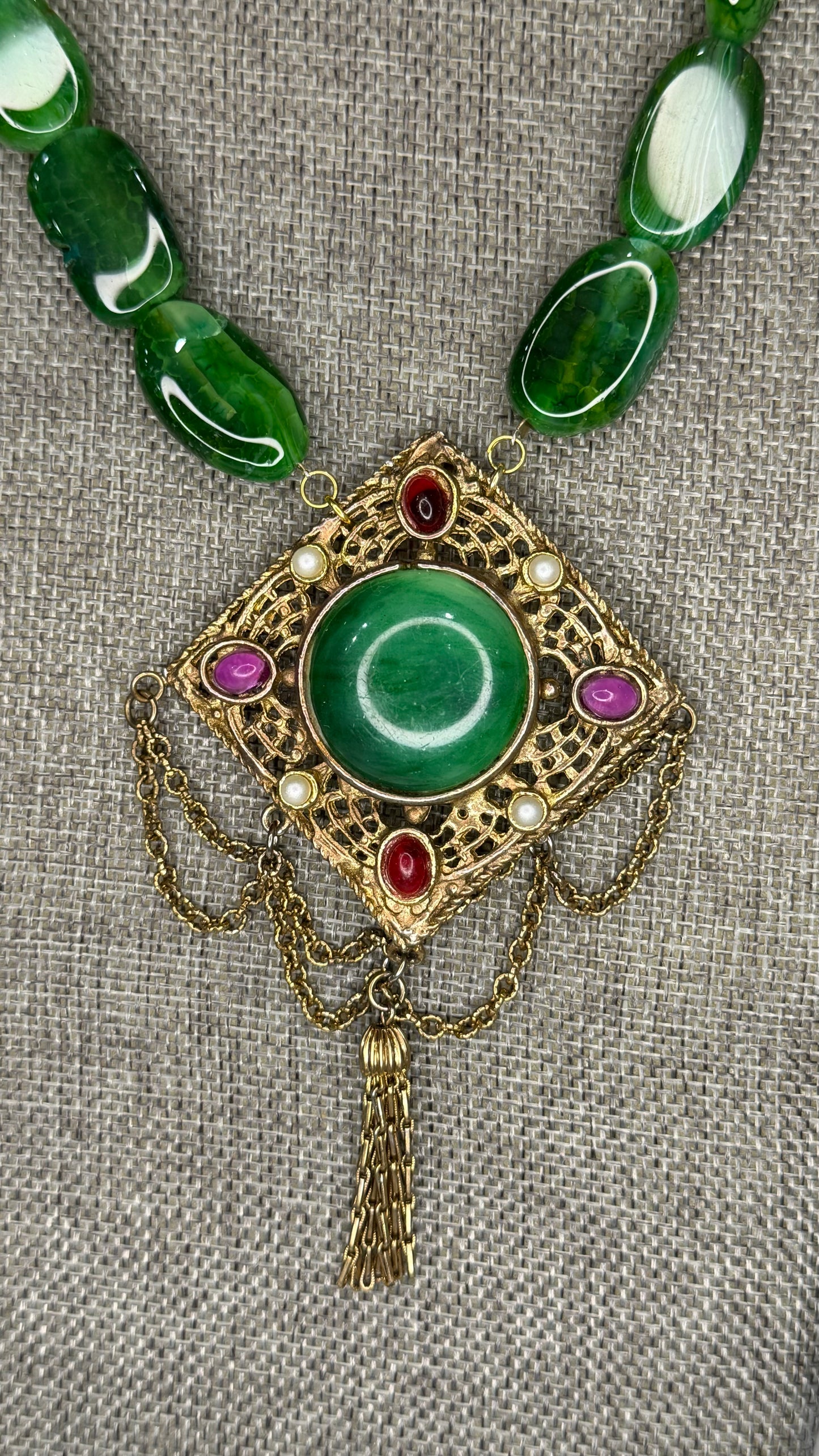 Made- green agate necklace