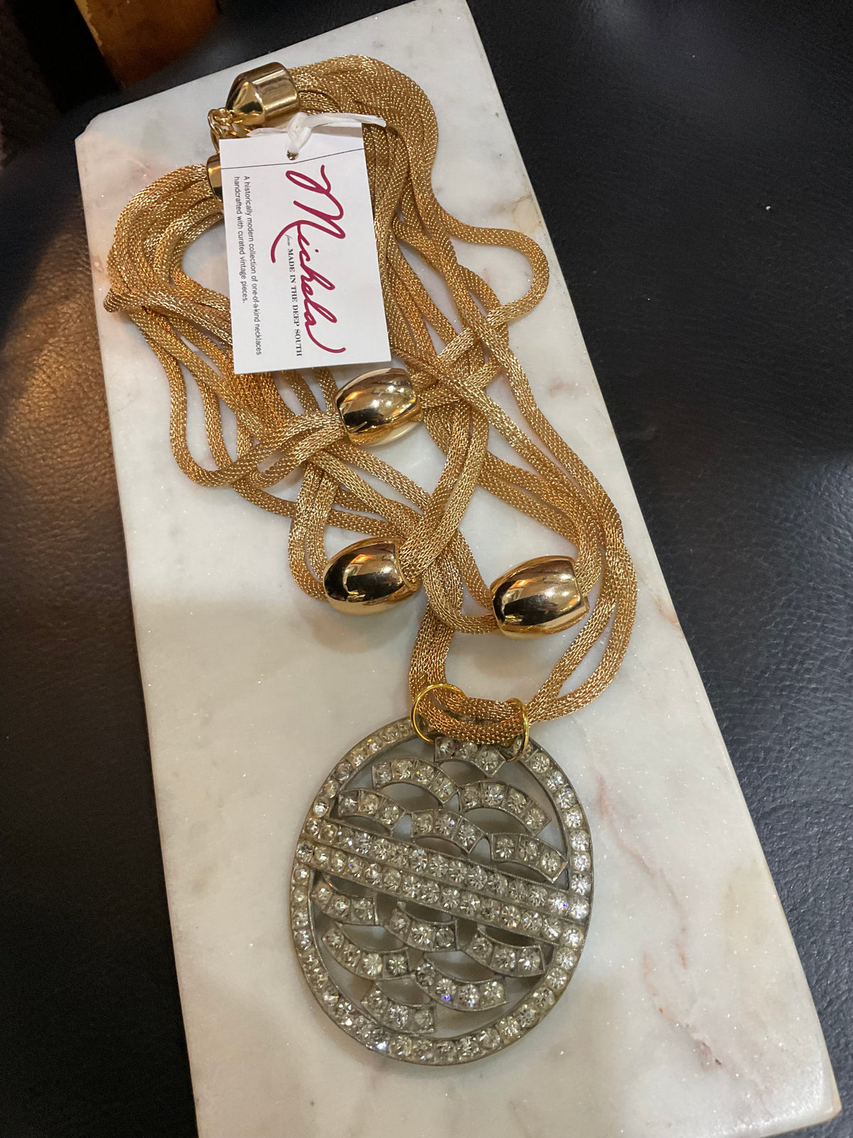 Made 30s brooch necklace