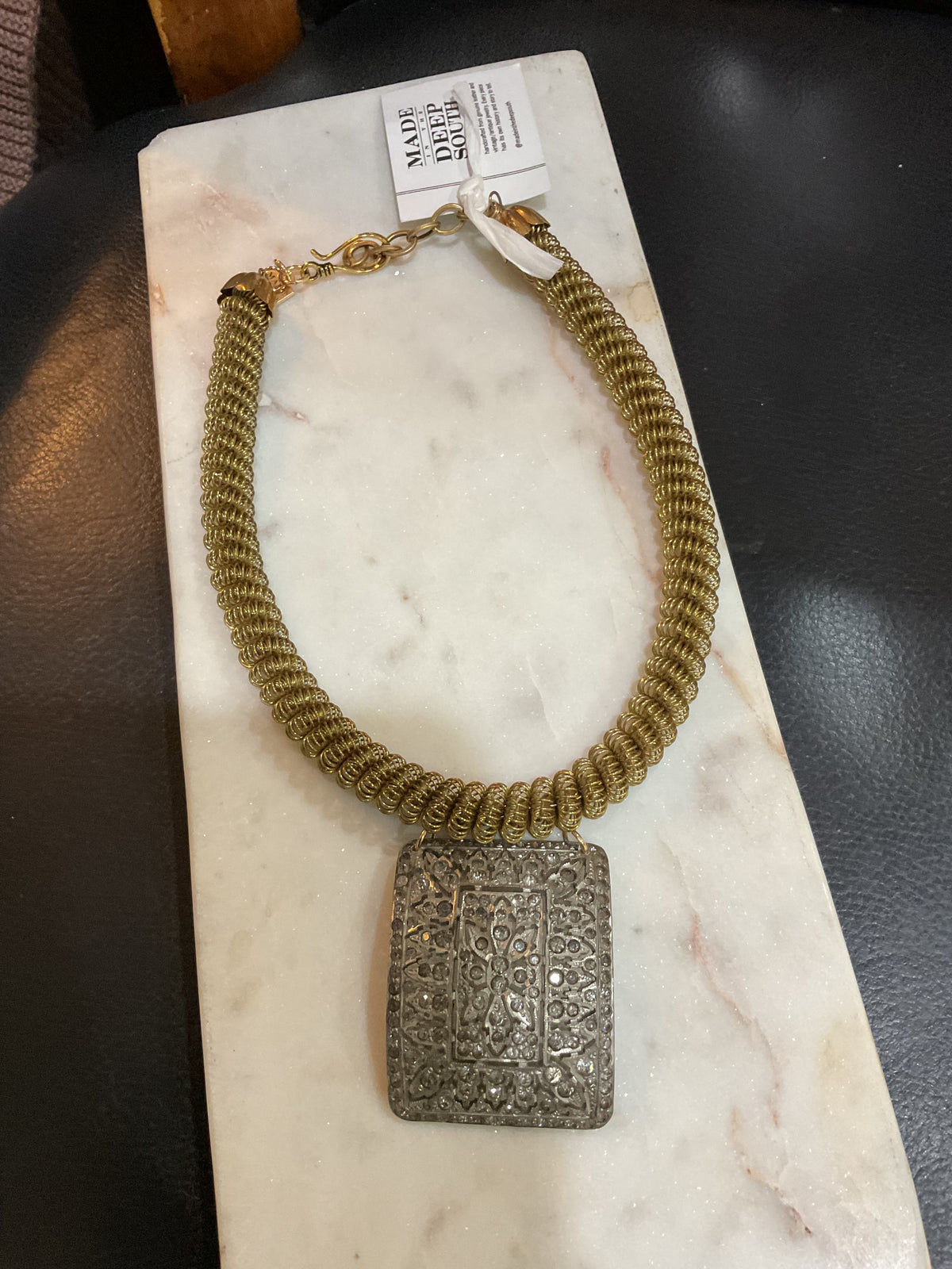 Made 1920s shoe clip necklace