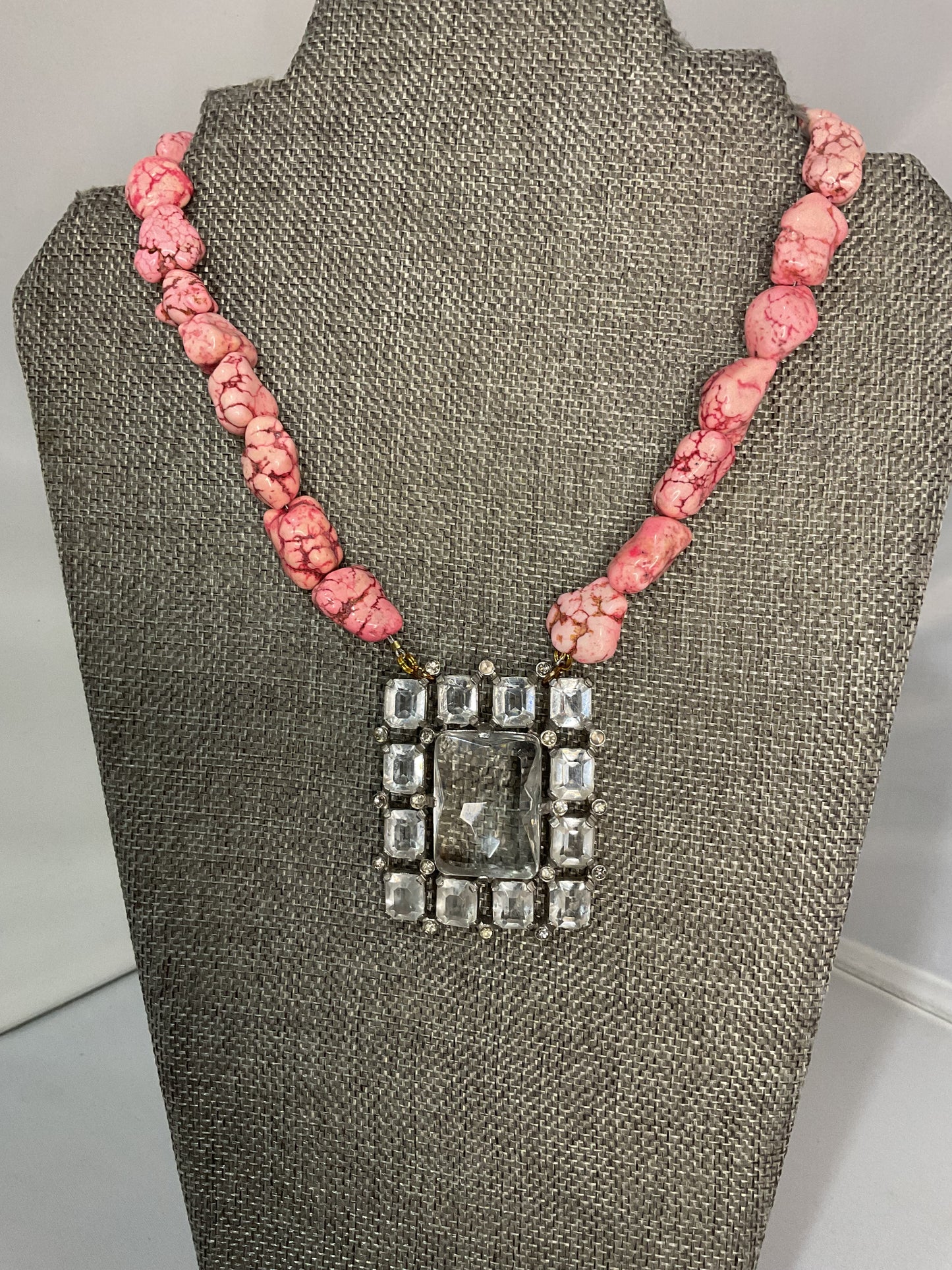 Made pink necklace