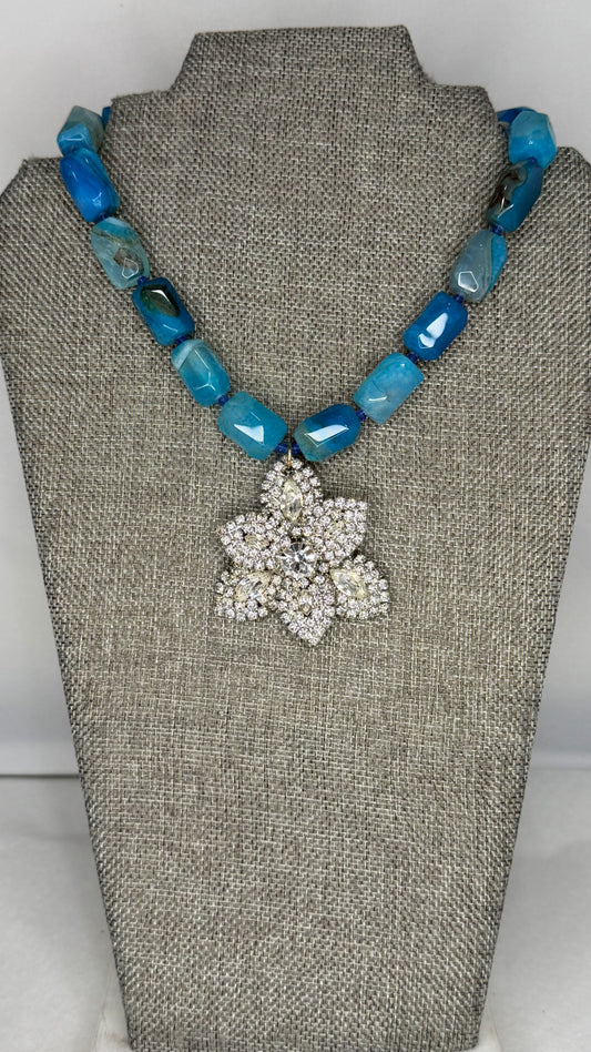 Made- blue agate necklace