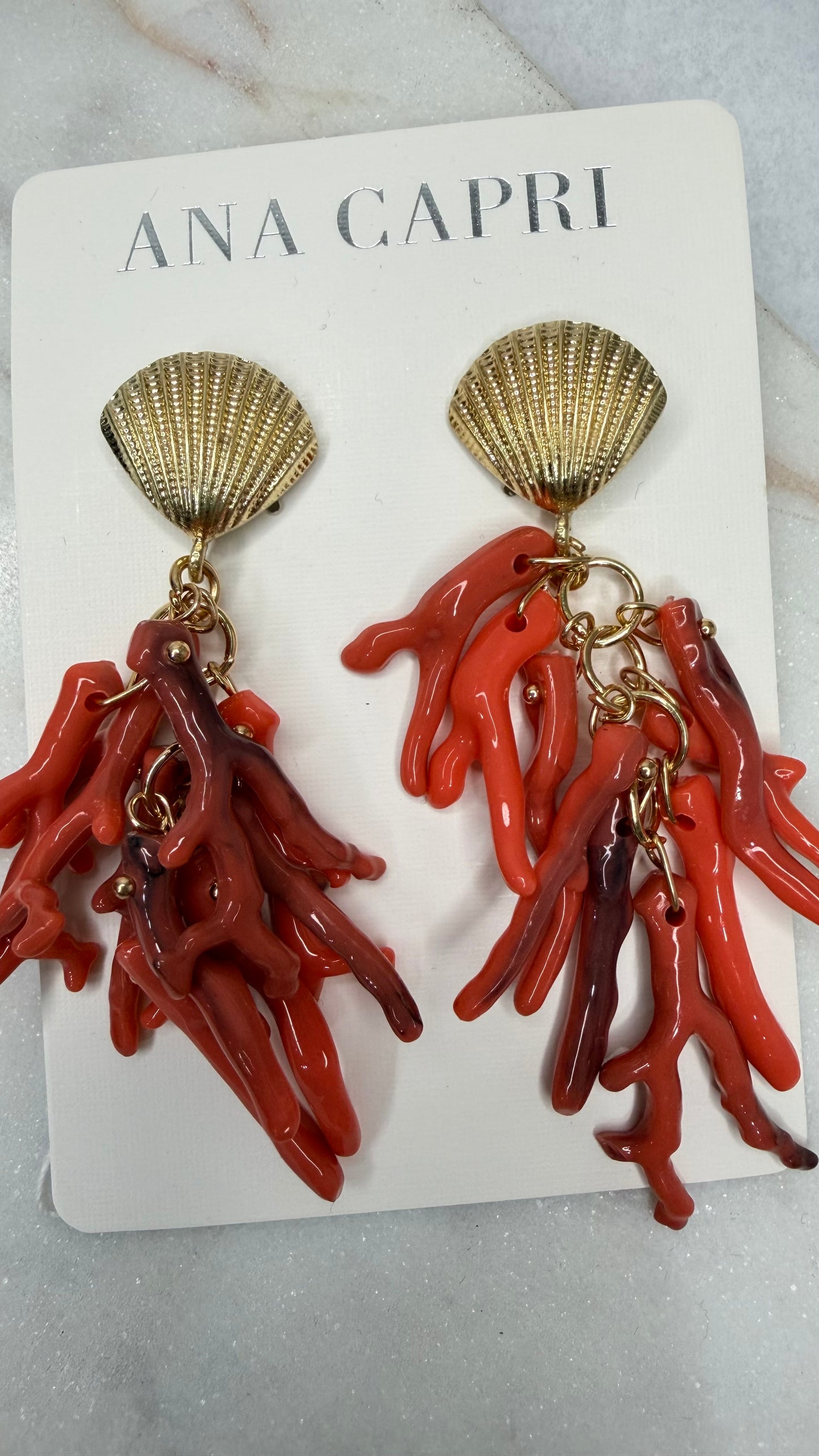 Red coral earrings