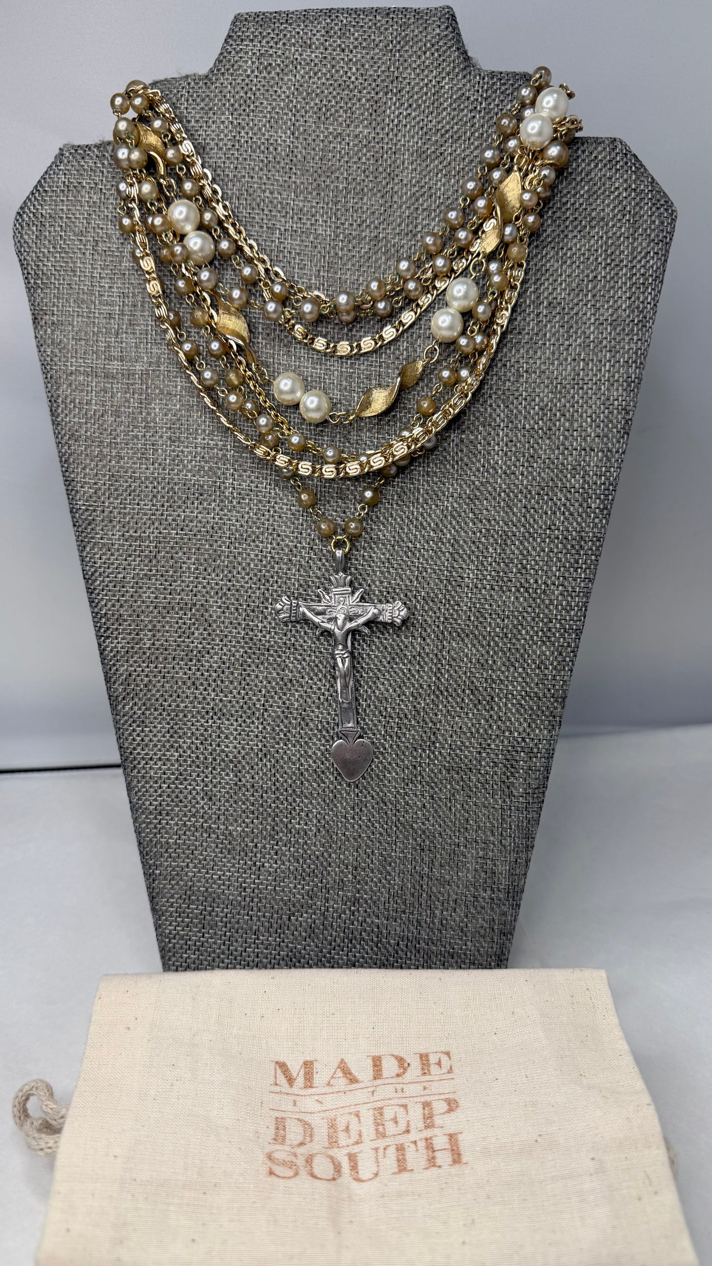 Made crucifix necklace