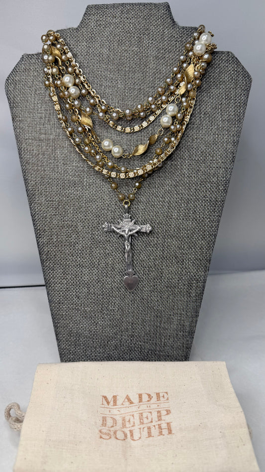 Made crucifix necklace