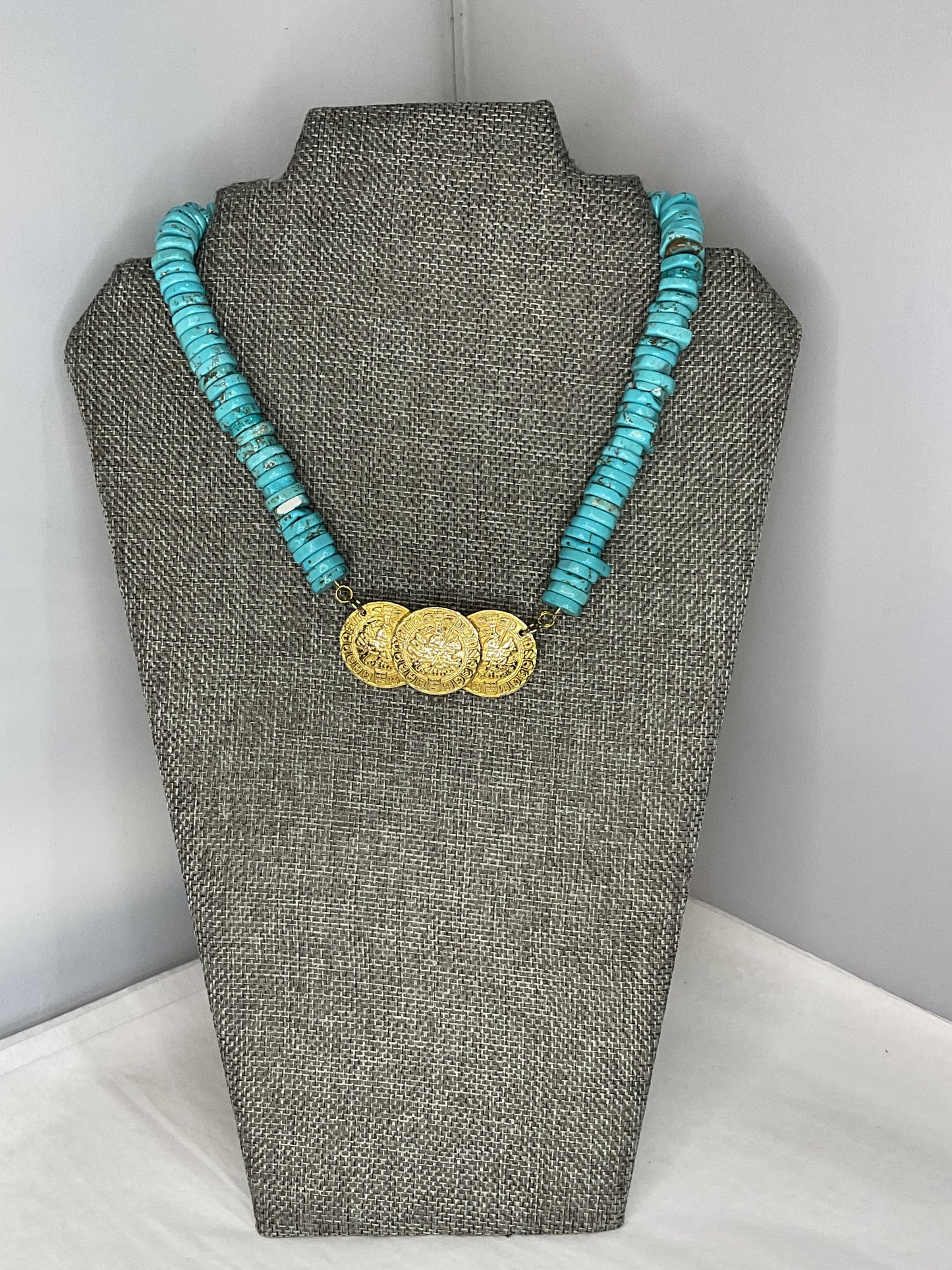 Made turquoise necklace