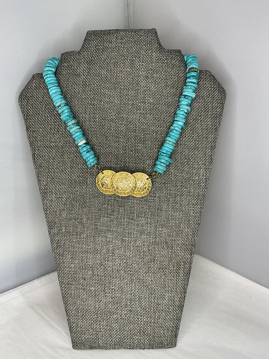 Made turquoise necklace