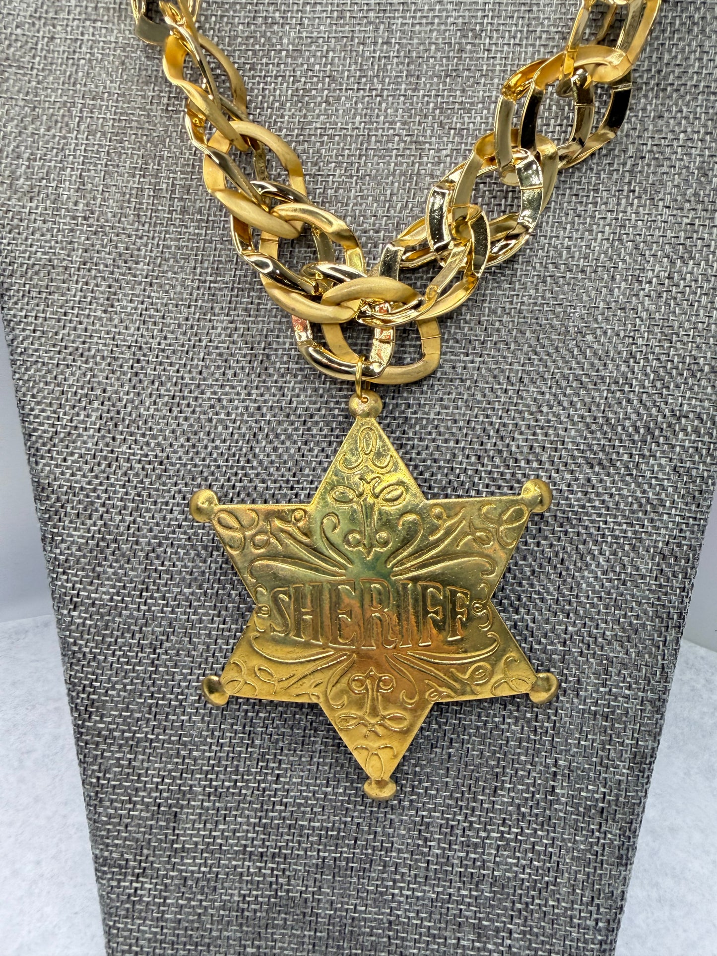 Made sheriff badge necklace
