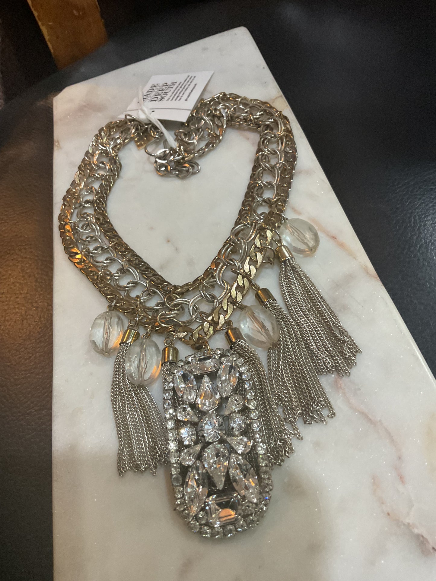 Made 50s shoe clip necklace