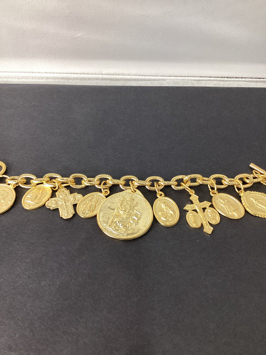 Susan Shaw- Gold Saints Charm Bracelet