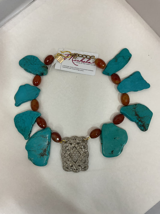 Made shoe buckle necklace